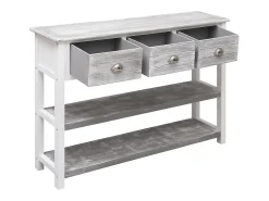 Aparador buffet cómoda armario mueble organizador cocina salón salón antiguo 108 x 30 x 76 cm madera maciza de Paulownia gris 02_0031812