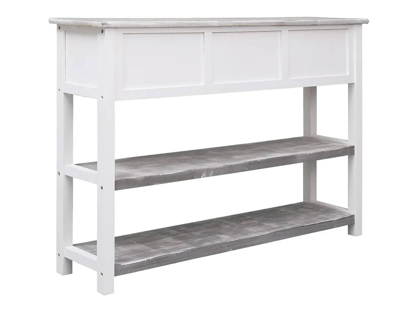 Aparador buffet cómoda armario mueble organizador cocina salón salón antiguo 108 x 30 x 76 cm madera maciza de Paulownia gris 02_0031812