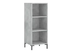 Aparador buffet cómoda armario mueble organizador cocina salón salón alto 34,5 x 34 x 180 cm madera contrachapada gris 02_0034409