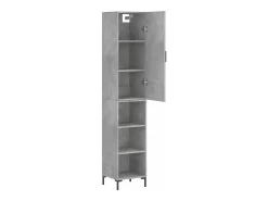 Aparador buffet cómoda armario mueble organizador cocina salón salón alto 34,5 x 34 x 180 cm madera contrachapada gris 02_0034409