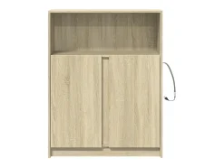 Aparador buffet cómoda armario mueble organizador cocina salón salón con Sonoma LED 77 x 34 x 100 cm madera contrachapada marrón 02_0029799