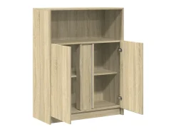 Aparador buffet cómoda armario mueble organizador cocina salón salón con Sonoma LED 77 x 34 x 100 cm madera contrachapada marrón 02_0029799