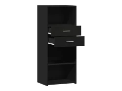 Aparador buffet cómoda armario mueble organizador cocina salón salón alto 50 x 42,5 x 124 cm madera contrachapada negro 02_0034935
