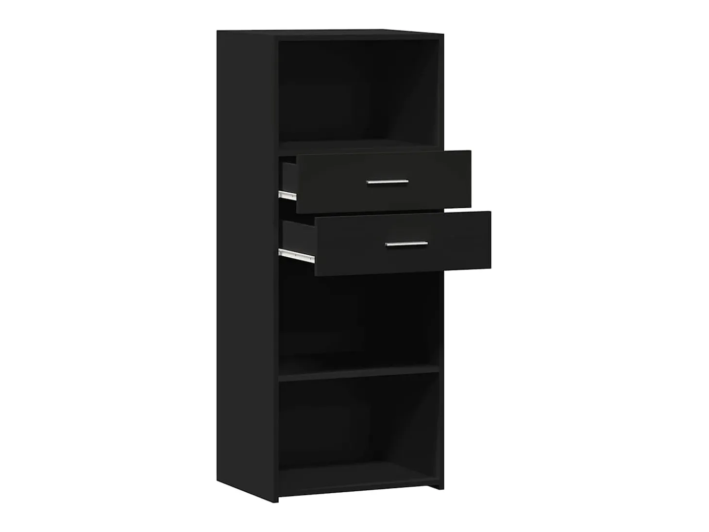Aparador buffet cómoda armario mueble organizador cocina salón salón alto 50 x 42,5 x 124 cm madera contrachapada negro 02_0034935