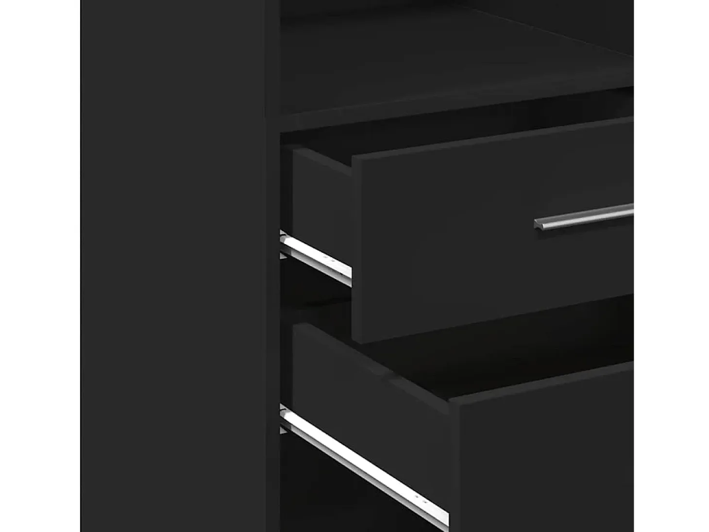 Aparador buffet cómoda armario mueble organizador cocina salón salón alto 50 x 42,5 x 124 cm madera contrachapada negro 02_0034935