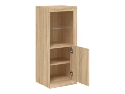 Aparador buffet cómoda armario mueble organizador cocina salón salón con luces LED sonoma 41 x 37 x 100 cm marrón 02_0029960