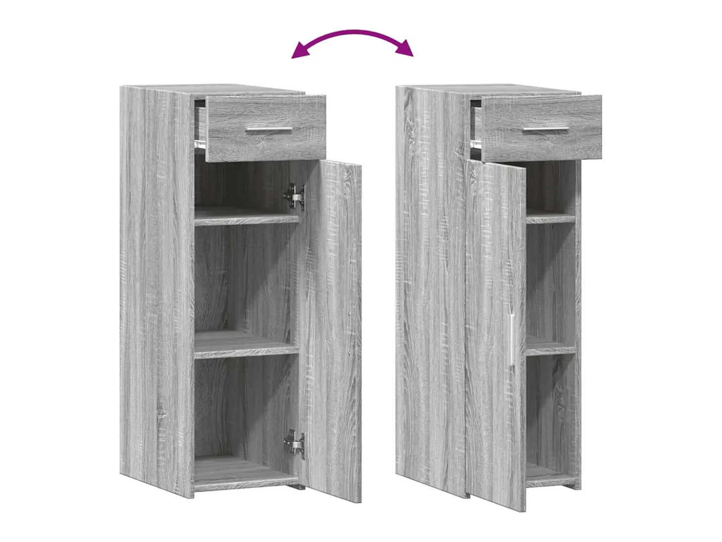 Aparador buffet cómoda armario unidad de almacenamiento organizador cocina salón salonsonoma 30 x 42,5 x 93 cm madera contrachapada gris 02_0036293