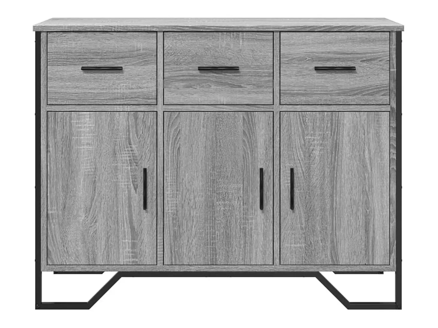 Aparador buffet cómoda armario unidad de almacenamiento organizador cocina salón salón Sonoma 97 x 32,5 x 74,5 cm madera contrachapada gris 02_0036560