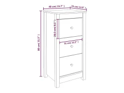 Aparador buffet cómoda armario mueble organizador cocina salón salón juego de 2 40 x 35 x 80 cm madera maciza de pino marrón 02_0036887