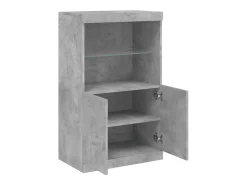Aparador buffet cómoda armario mueble organizador cocina salón salón con luces LED 60,5 x 37 x 100 cm gris 02_0030001