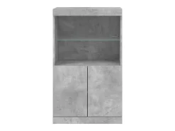 Aparador buffet cómoda armario mueble organizador cocina salón salón con luces LED 60,5 x 37 x 100 cm gris 02_0030001