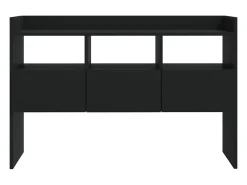 Aparador buffet cómoda armario unidad de almacenamiento organizador cocina salón salón 105 x 30 x 70 cm madera contrachapada negra 02_0035834