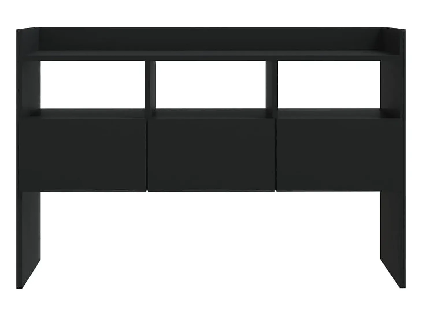 Aparador buffet cómoda armario unidad de almacenamiento organizador cocina salón salón 105 x 30 x 70 cm madera contrachapada negra 02_0035834