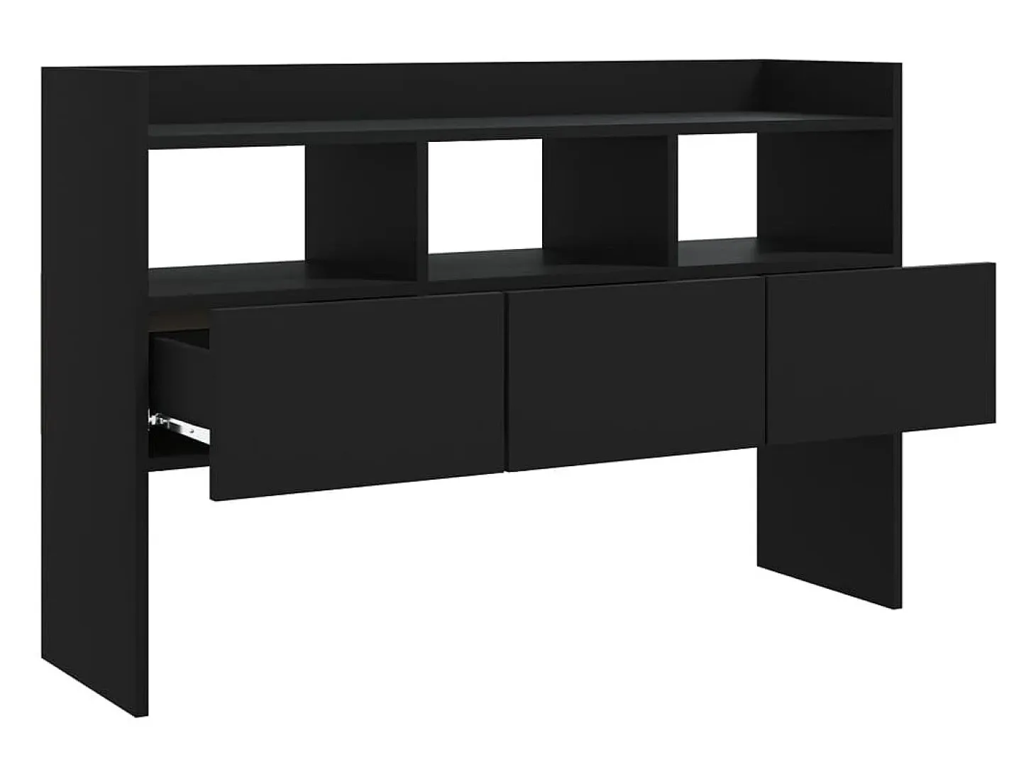 Aparador buffet cómoda armario unidad de almacenamiento organizador cocina salón salón 105 x 30 x 70 cm madera contrachapada negra 02_0035834
