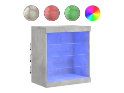 Aparador buffet cómoda armario mueble organizador cocina salón salón con luces LED 60,5 x 37 x 67 cm gris 02_0030003