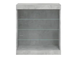 Aparador buffet cómoda armario mueble organizador cocina salón salón con luces LED 60,5 x 37 x 67 cm gris 02_0030003