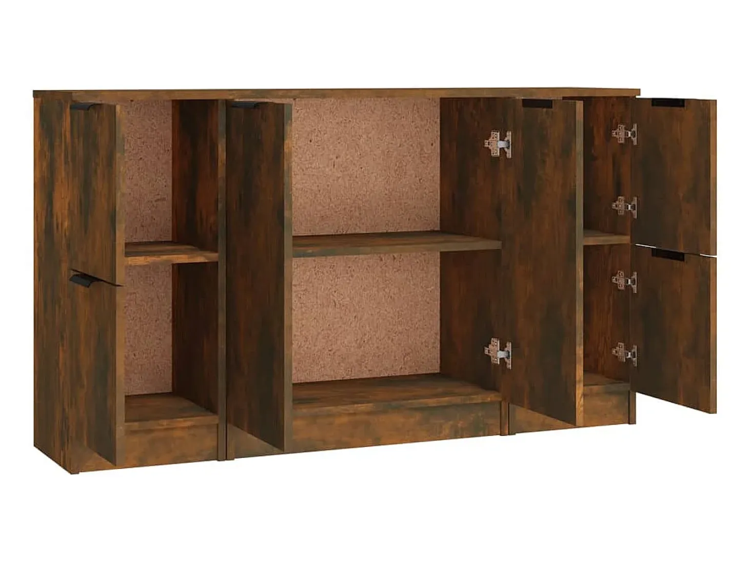 Aparador buffet cómoda armario unidad de almacenamiento organizador cocina salón salón 3 piezas marrón madera contrachapada 02_0037056