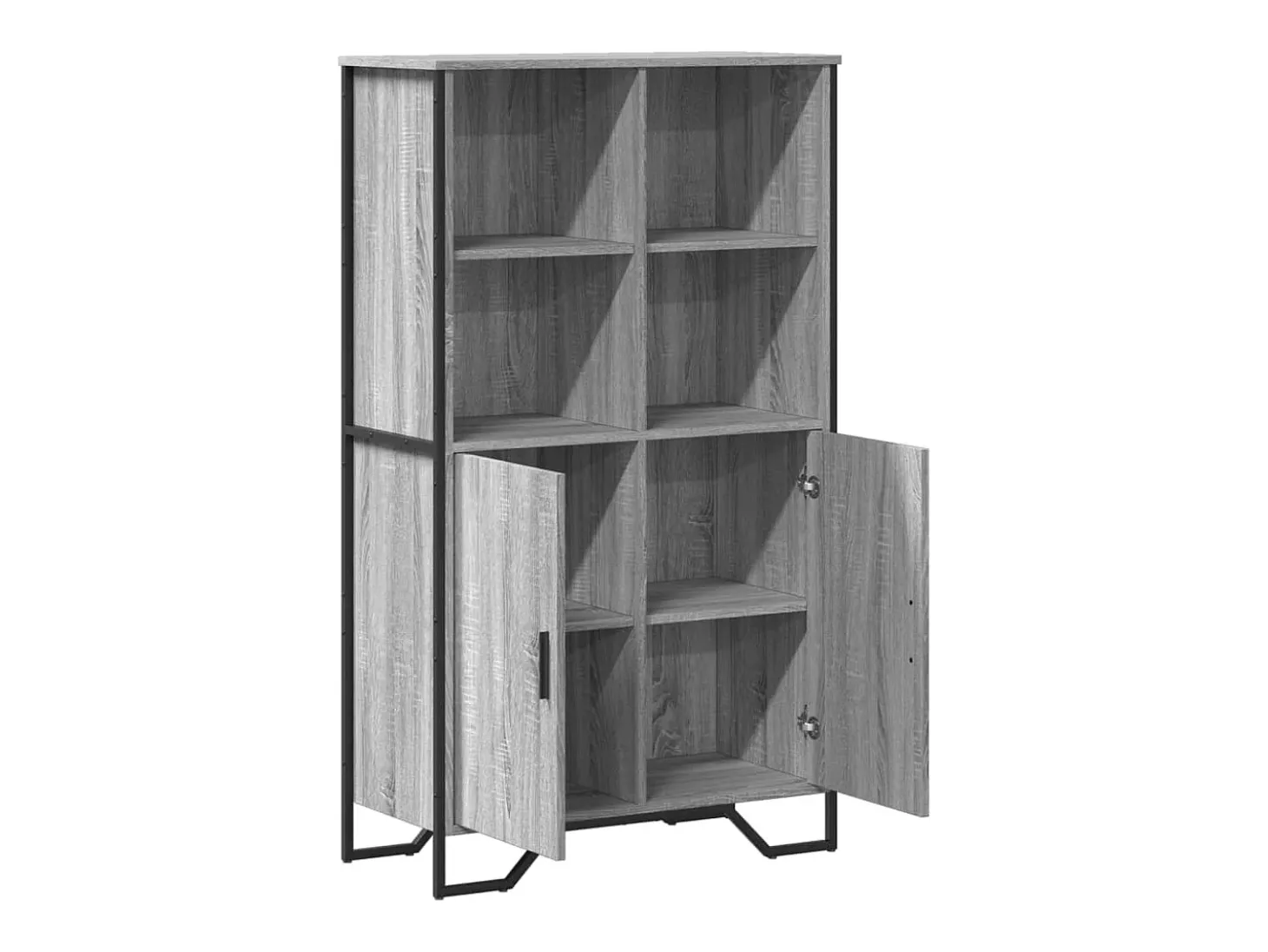 Aparador buffet cómoda armario mueble organizador cocina salón salón alto Sonoma 79,5 x 35,5 x 137,5 cm madera contrachapada gris 02_0035632