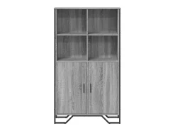 Aparador buffet cómoda armario mueble organizador cocina salón salón alto Sonoma 79,5 x 35,5 x 137,5 cm madera contrachapada gris 02_0035632