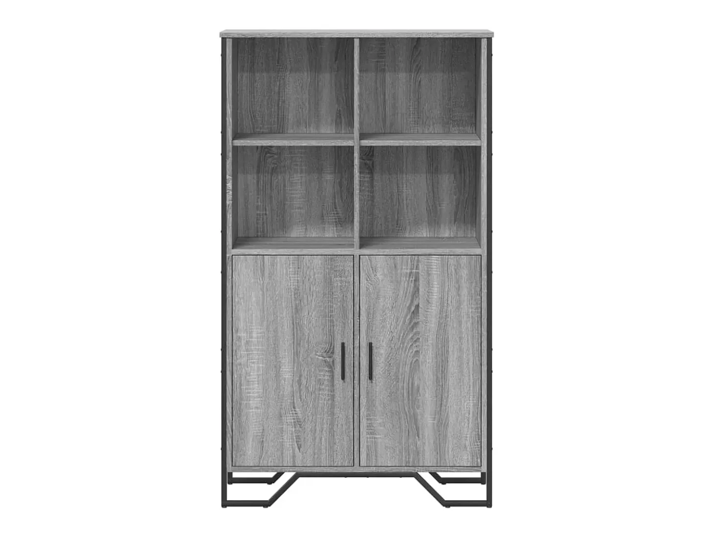 Aparador buffet cómoda armario mueble organizador cocina salón salón alto Sonoma 79,5 x 35,5 x 137,5 cm madera contrachapada gris 02_0035632
