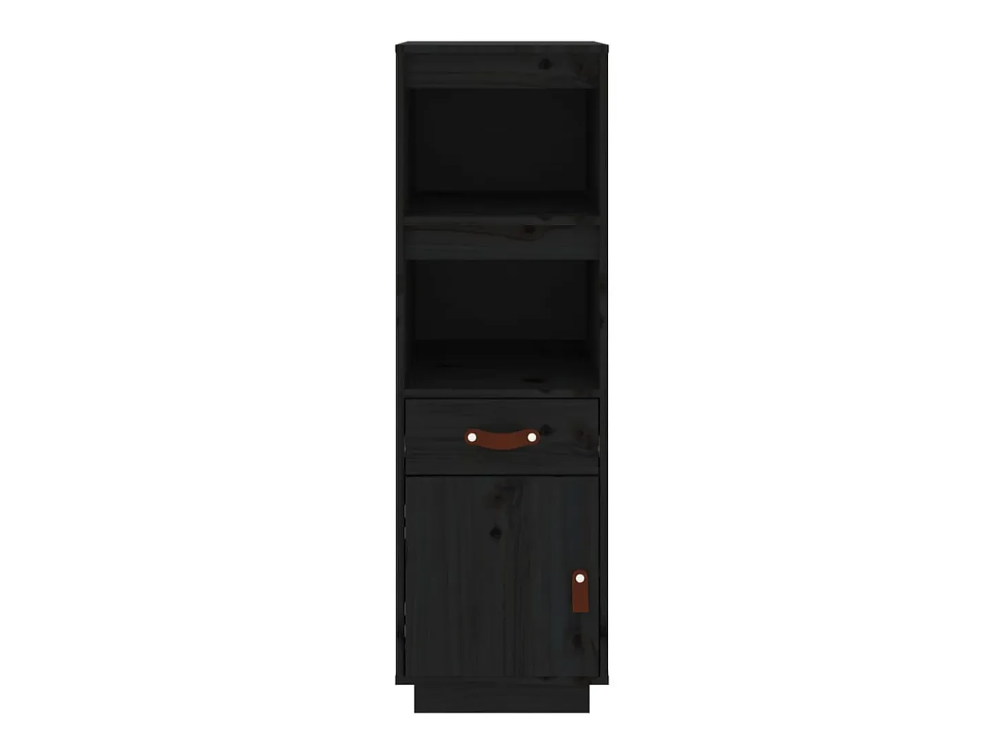 Aparador buffet cómoda armario mueble organizador cocina salón salón alto 34 x 40 x 108,5 cm madera maciza de pino negro 02_0034910