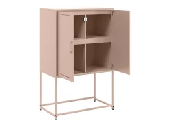Aparador buffet cómoda armario mueble organizador cocina salón salón alto 68,5 x 38,5 x 107 cm acero rosa 02_0035159