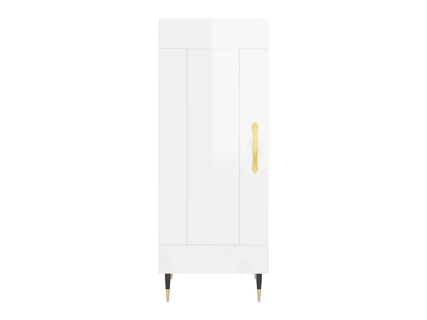 Aparador buffet cómoda armario mueble organizador cocina salón brillante 34,5 x 34 x 90 cm madera contrachapada blanco 02_0030591