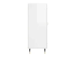 Aparador buffet cómoda armario mueble organizador cocina salón brillante 34,5 x 34 x 90 cm madera contrachapada blanco 02_0030591
