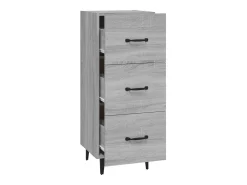 Aparador buffet cómoda armario unidad de almacenamiento organizador cocina salón salonsonoma 34,5 x 34 x 90 cm madera contrachapada gris 02_0036314