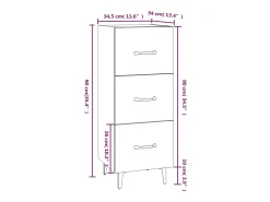 Aparador buffet cómoda armario unidad de almacenamiento organizador cocina salón salonsonoma 34,5 x 34 x 90 cm madera contrachapada gris 02_0036314