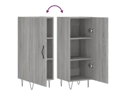 Aparador buffet cómoda armario unidad de almacenamiento organizador cocina salón salón Sonoma 34,5 x 34 x 90 cm madera contrachapada gris 02_0036341