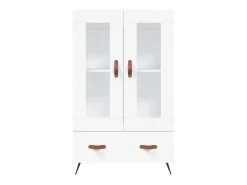Aparador buffet cómoda armario mueble organizador cocina salón salón alto 69,5 x 31 x 115 cm madera contrachapada blanco 02_0032511