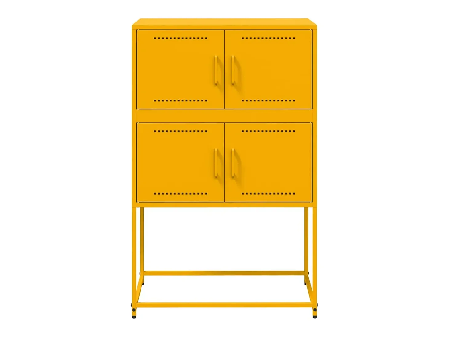Aparador buffet cómoda armario mueble organizador cocina salón salón amarillo mostaza 68,5 x 38,5 x 107 cm acero Amarillo 02_0035704