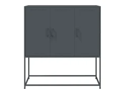 Aparador buffet cómoda armario mueble organizador cocina salón salón alto 100,5 x 39 x 107 cm acero antracita 02_0032198