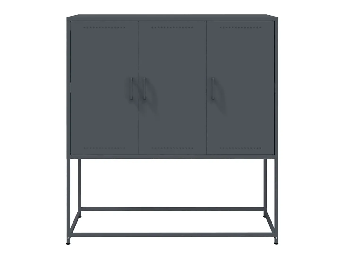 Aparador buffet cómoda armario mueble organizador cocina salón salón alto 100,5 x 39 x 107 cm acero antracita 02_0032198