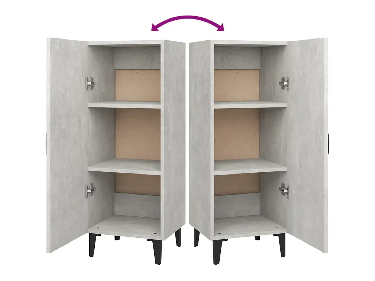 Aparador buffet cómoda armario mueble organizador cocina salón salón 34,5 x 34 x 90 cm madera contrachapada gris 02_0031894