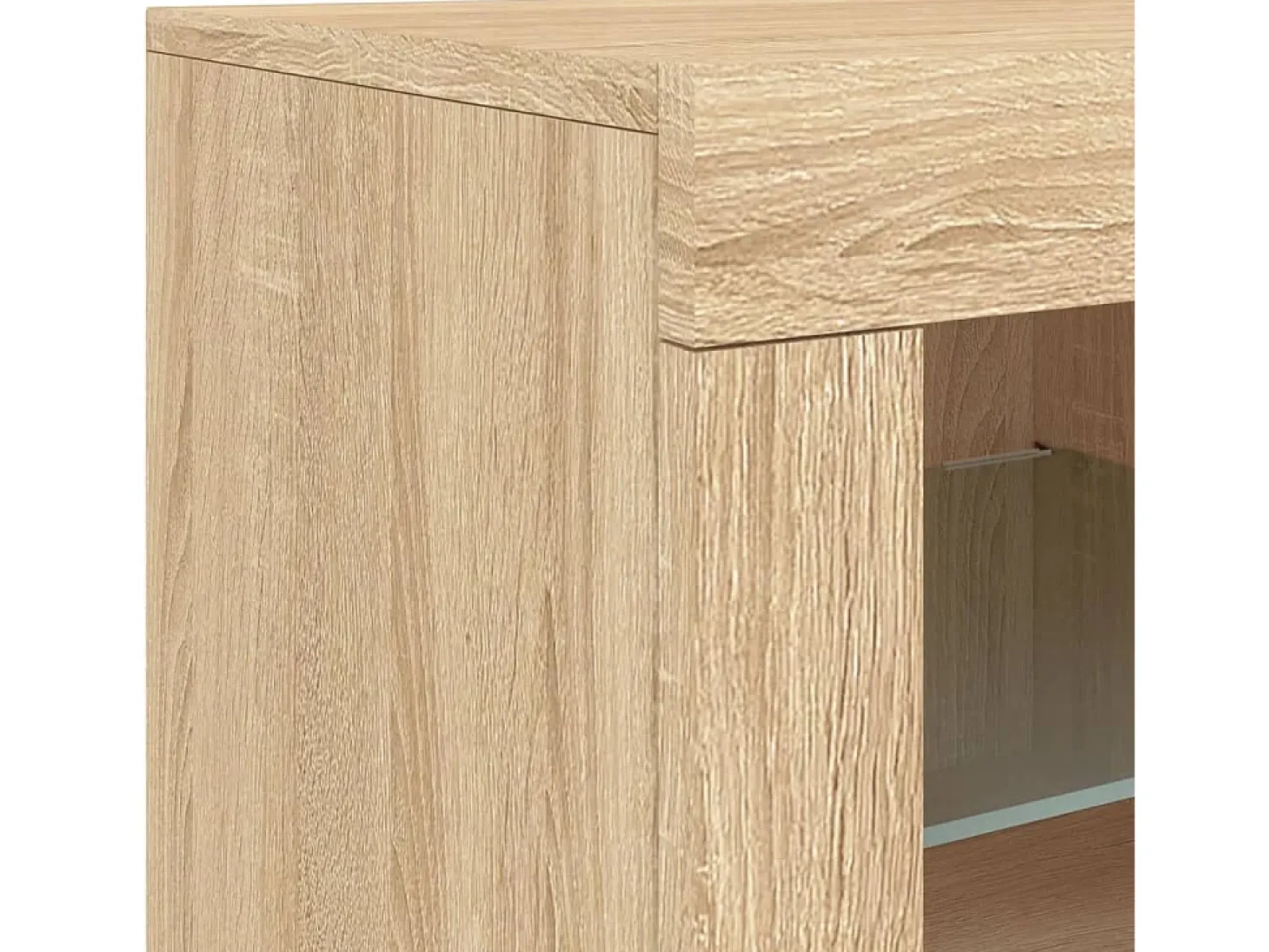 Aparador buffet cómoda armario mueble organizador cocina salón salón con luces LED sonoma 181,5 x 37 x 67 cm marrón 02_0029949
