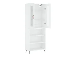Aparador buffet cómoda armario mueble organizador cocina salón salón alto 69,5 x 34 x 180 cm madera contrachapada blanco 02_0032635