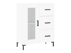 Aparador buffet cómoda armario mueble organizador cocina salón salón alto 69,5 x 34 x 180 cm madera contrachapada blanco 02_0032640