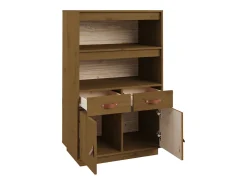 Aparador buffet cómoda armario mueble organizador cocina salón salón alto 67 x 40 x 108,5 cm madera maciza de pino marrón 02_0034758