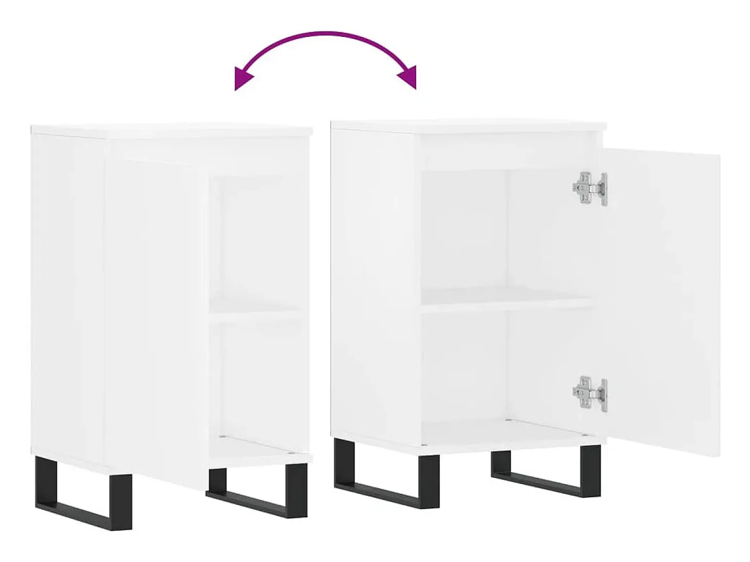 Aparador buffet cómoda armario mueble organizador cocina salón salón juego de 2 40 x 35 x 70 cm madera contrachapada negra 02_0036663