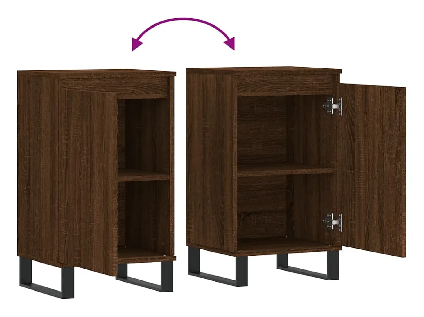 Aparador buffet cómoda armario mueble organizador cocina salón salón juego de 2 40 x 35 x 70 cm marrón madera contrachapada 02_0036767