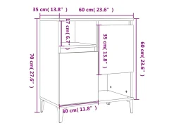 Aparador buffet cómoda armario mueble organizador cocina salón salón juego de 2 60 x 35 x 70 cm madera contrachapada gris 02_0036866