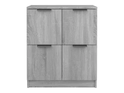 Aparador buffet cómoda armario mueble organizador cocina salón salón juego de 2 sonoma 60 x 30 x 70 cm madera contrachapada gris 02_0036954