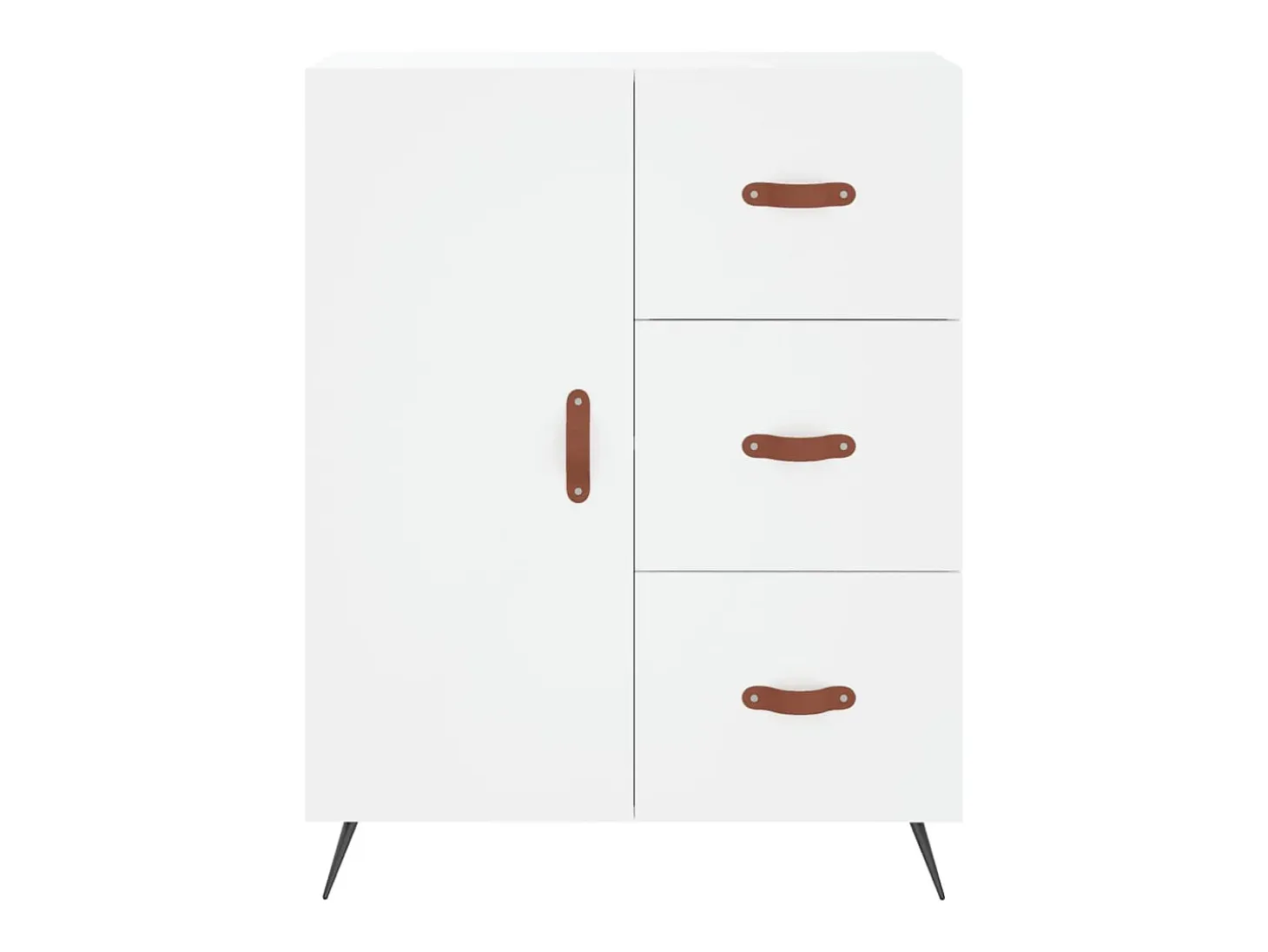 Aparador buffet cómoda armario mueble organizador cocina salón salón alto 69,5 x 34 x 180 cm madera contrachapada blanco 02_0032564
