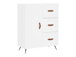 Aparador buffet cómoda armario mueble organizador cocina salón salón alto 69,5 x 34 x 180 cm madera contrachapada blanco 02_0032564