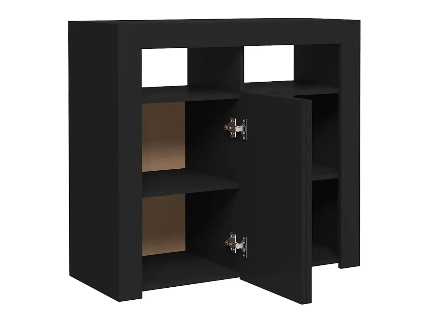 Aparador buffet cómoda armario mueble organizador cocina salón salón con luces LED 80 x 35 x 75 cm negro 02_0030044