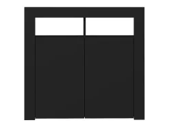 Aparador buffet cómoda armario mueble organizador cocina salón salón con luces LED 80 x 35 x 75 cm negro 02_0030044