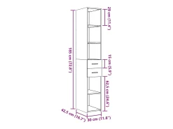 Aparador buffet cómoda armario mueble organizador cocina salón salón alto 30 x 42,5 x 185 cm madera contrachapada marrón 02_0033575
