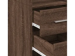 Aparador buffet cómoda armario mueble organizador cocina salón salón alto 30 x 42,5 x 185 cm madera contrachapada marrón 02_0033575